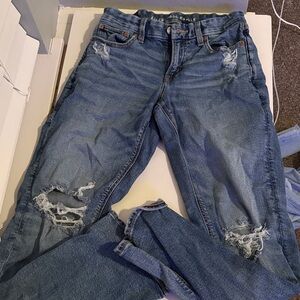 American Eagle Outfitters Ripped Blue Boyfriend Jeans